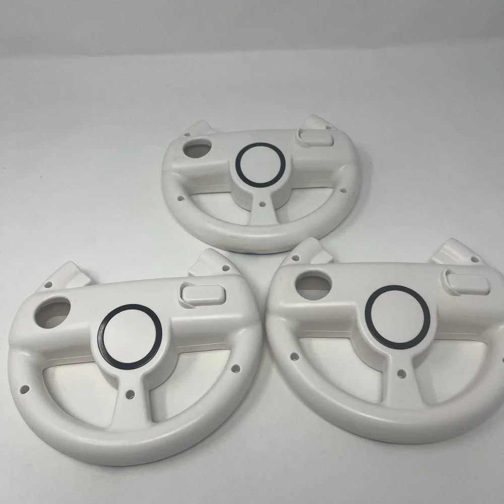3X Mario Kart 8 Edition Racing Wheel For Wii and Wii U White Oem Remote Wheels